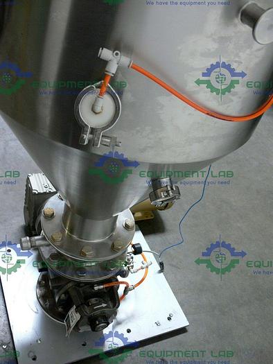 Used Industrial Powder Hopper w/ SEW-Eurodrive SAF67 AM143 Gear Reducer & 1HP Motor