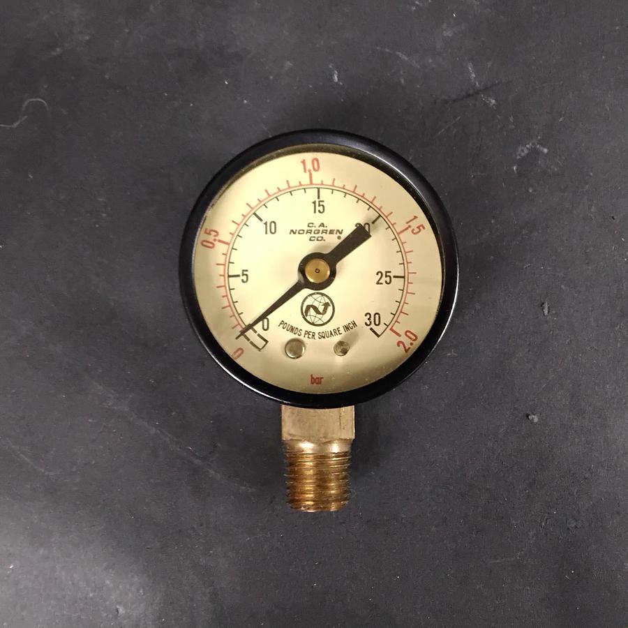 Used C.A. NORGREN PRESSURE GAUGE 0-30 PSI ($10 OBO)