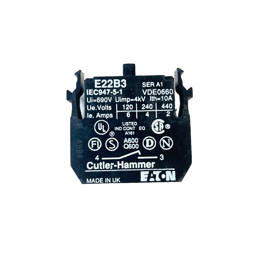 Used CUTLER HAMMER E22B3 SER A1 CONTACT BLOCK INDUSTRIAL CONTROL SWITCH REPLACEMENT