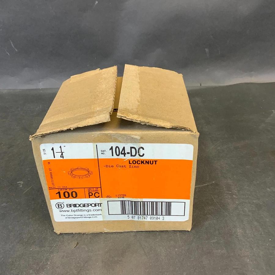 BRIDGEPORT 104-DC 1-1/4” LOCKNUT - BOX OF 100 ($65 OBO)