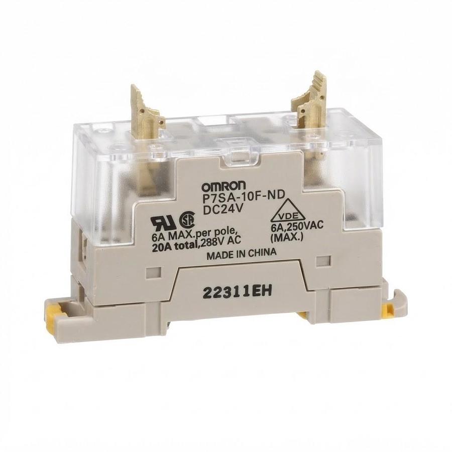 Used OMRON P7SA-10F-ND | P7SA10FND | DC24V 20A 266V RELAY SOCKET DIN RAIL 4 POLE LED