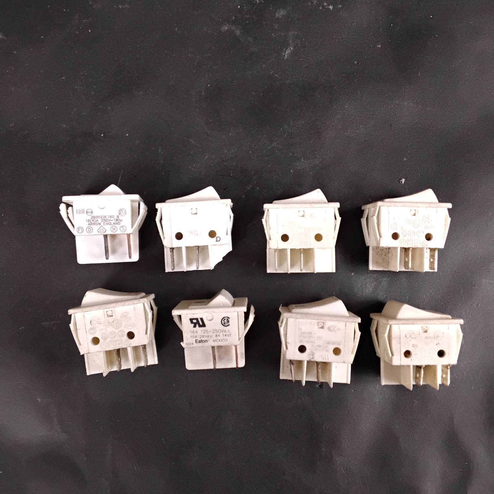 Used 8X EATON 260022E760 B ROCKER SWITCHES - 2 SETS AVAILABLE ($10 OBO)