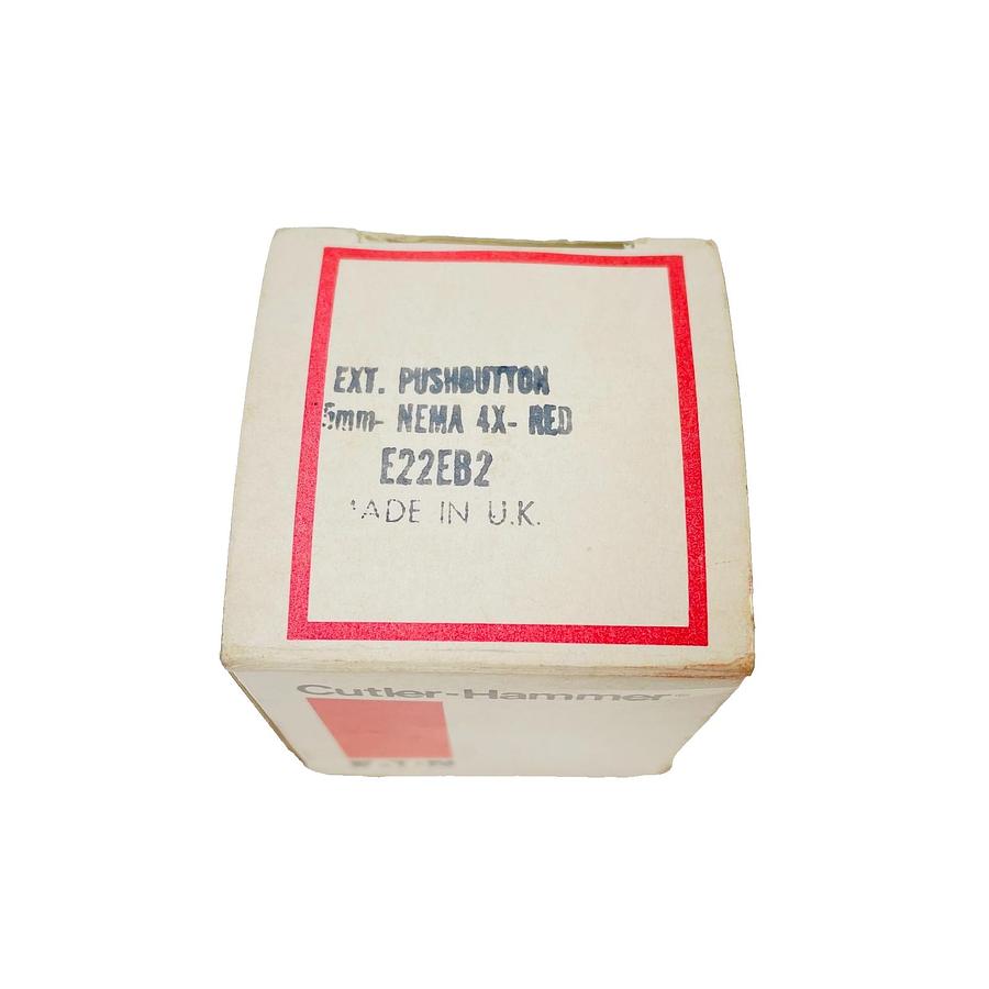 Used CUTLER HAMMER E22EB2 PUSHBUTTON RED NEMA 4X NEW OPEN BOX FULLY FUNCTIONAL