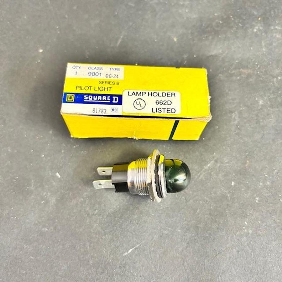Used SQUARE D CLASS 9001 TYPE OG24 GREEN PILOT LIGHT