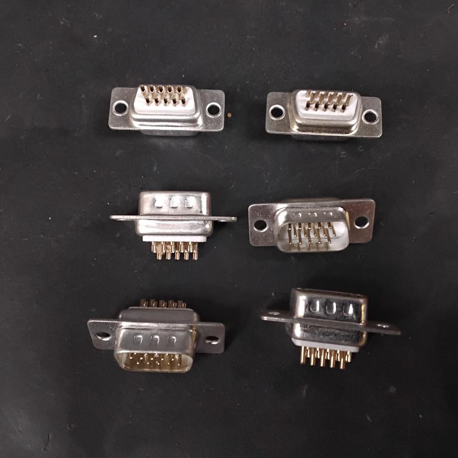 Used DB15 MALE D-SUB CONNECTORS - GROUP OF 6 ($6 OBO)