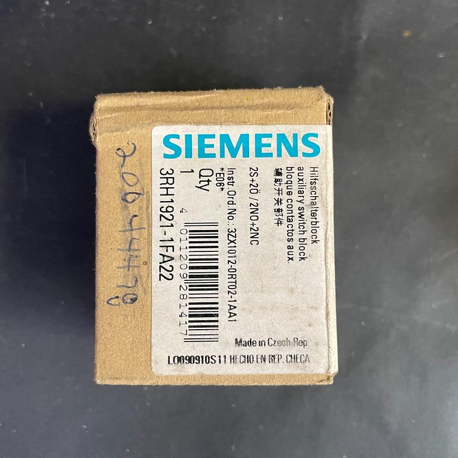 Used SIEMENS 3RH1921-1FA22 SIRIUS AUXILIARY CONTACT BLOCK 2NO+2NC 4-POLE OEM