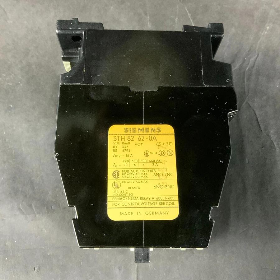 Used SIEMENS 3TH82 62-0A 24/29V CONTACTOR ($10 OBO)