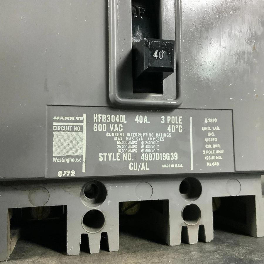 Used WESTINGHOUSE HFB3040L CIRCUIT BREAKER ($40 OBO)