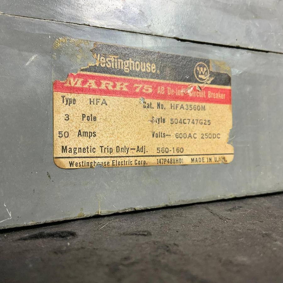 Used WESTINGHOUSE HFA3560M CIRCUIT BREAKER ($60 OBO)