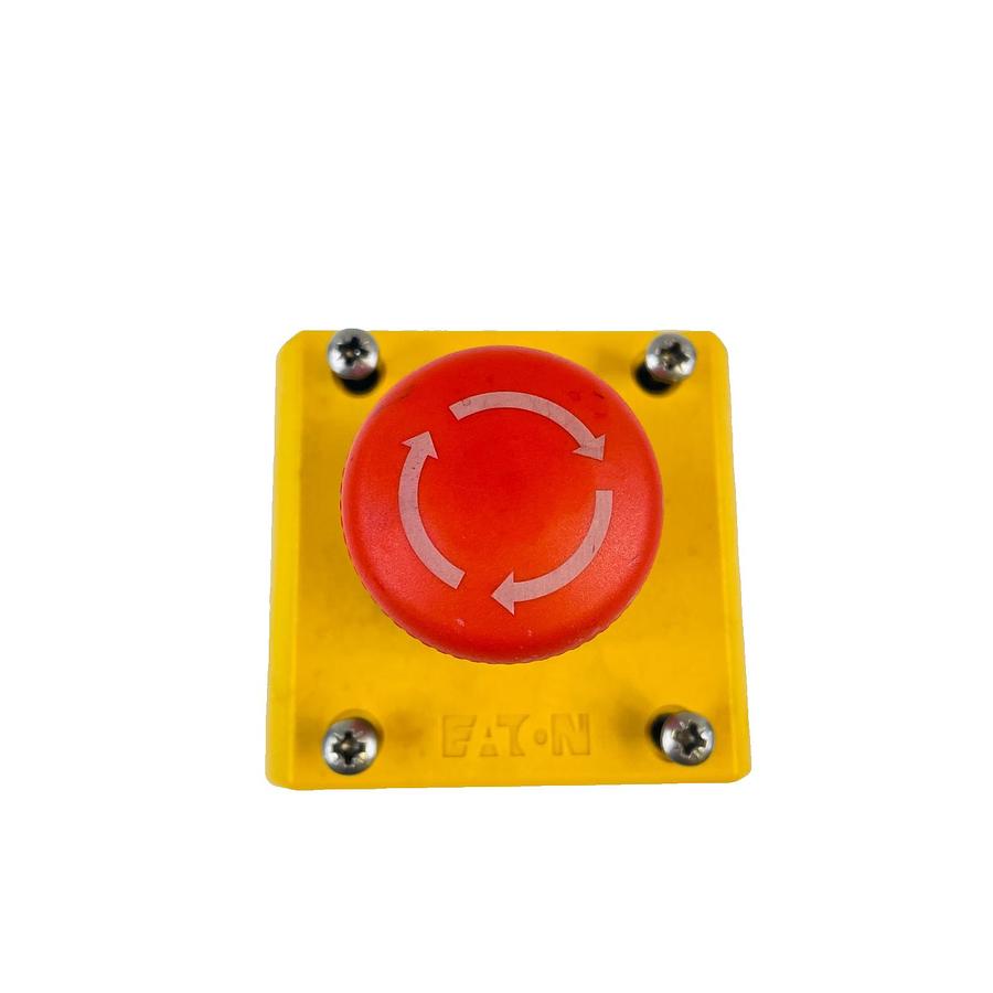 Used EATON M22 EMERGENCY STOP PUSHBUTTON IEC 60947-5-1 IP67 IP69K TYPE 3R 4X 12 13