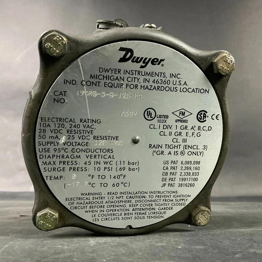Used DWYER 1950G-5-B-120-NA PRESSURE SWITCH ($130 OBO)
