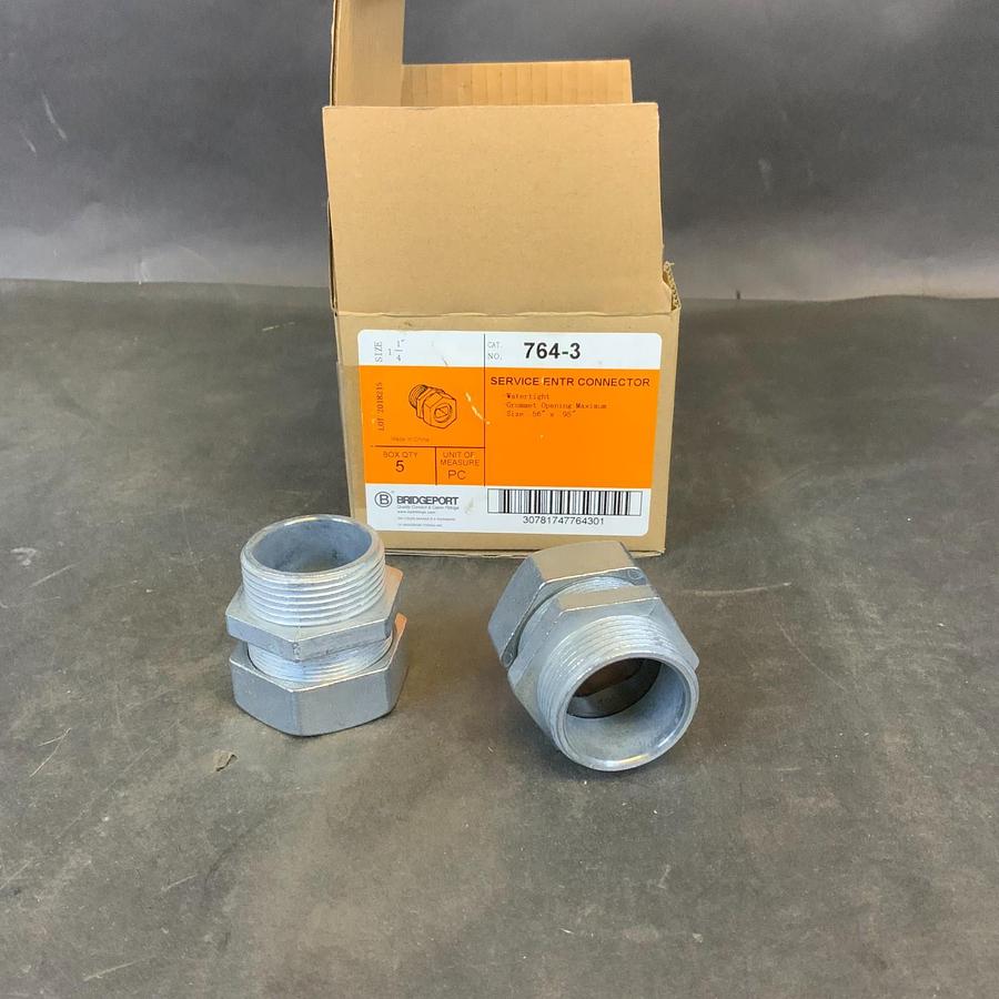 Used BRIDGEPORT 764-3 1-1/4” SERVICE ENTRANCE CONNECTOR - BOX OF 5 ($75 OBO)