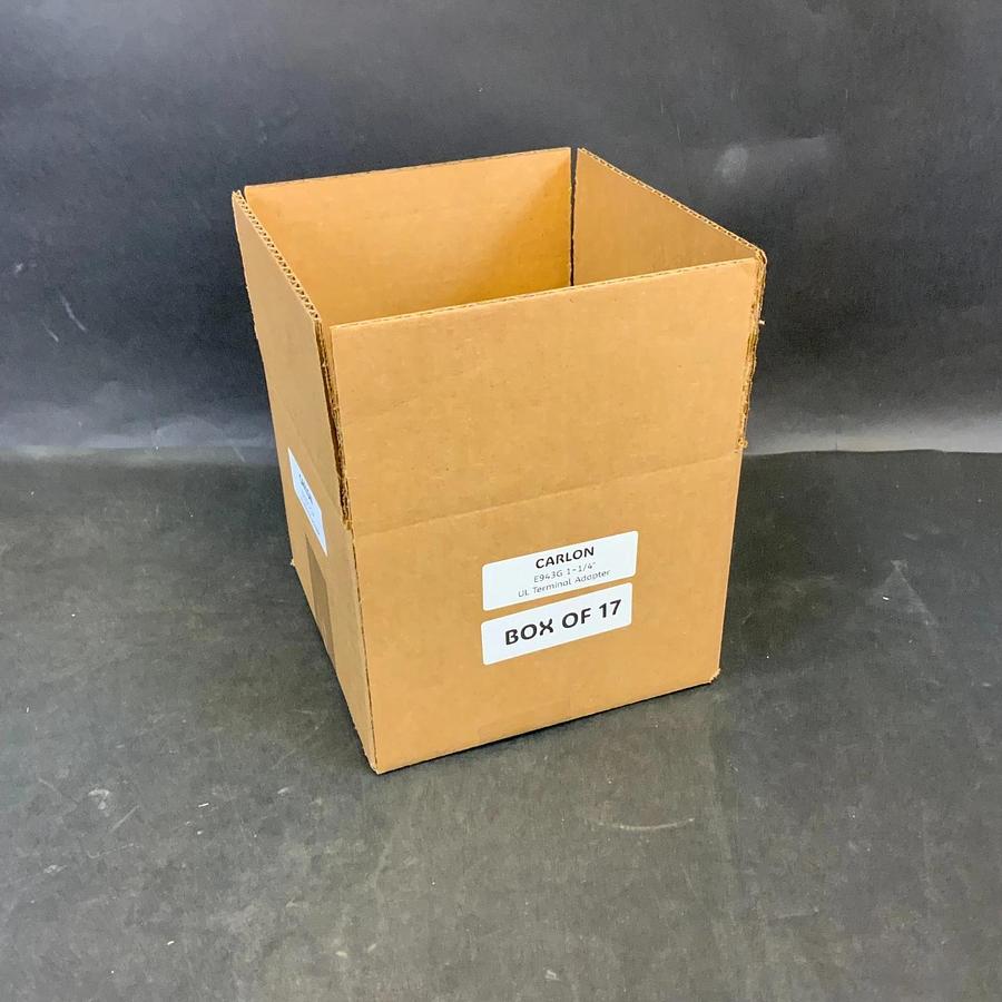 CARLON E943G 1-1/4” TERMINAL ADAPTER - BOX OF 17 ($15 OBO)