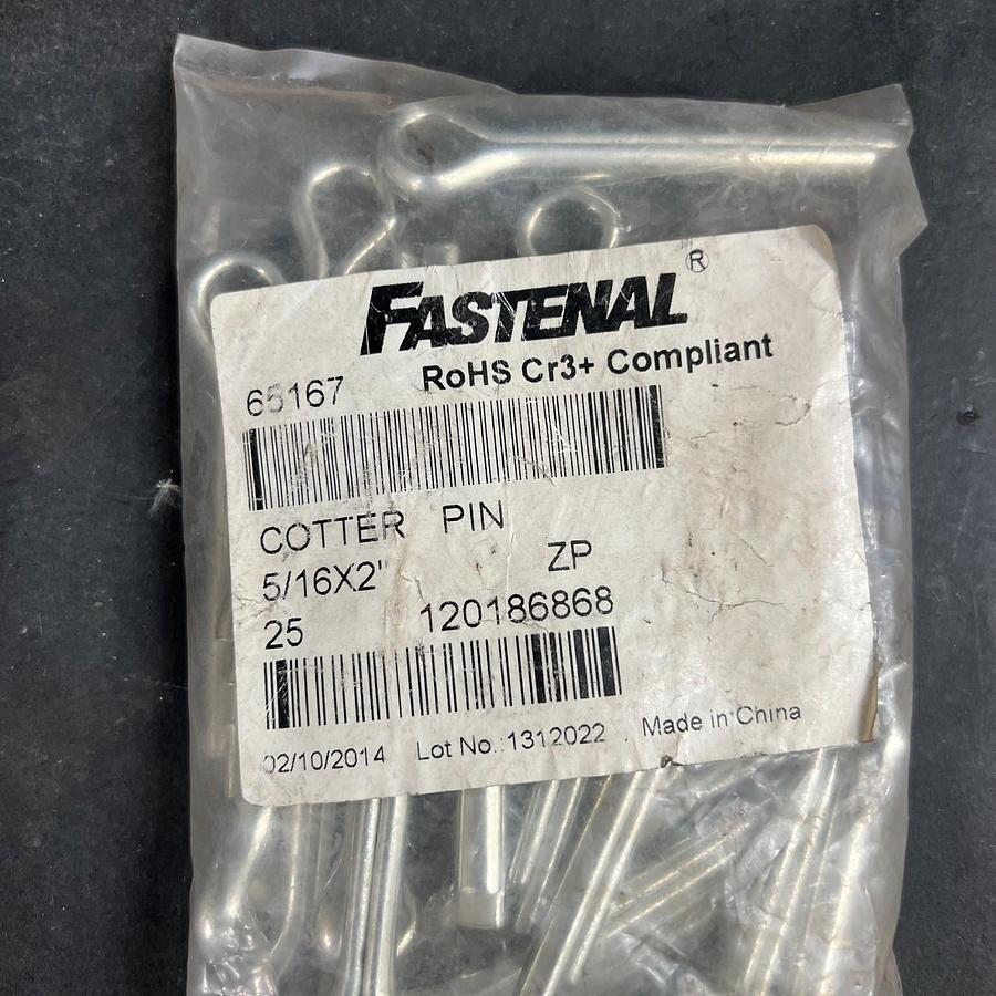 FASTENAL 65167 5/16X2” COTTER PIN - SET OF 25 ($22 OBO)