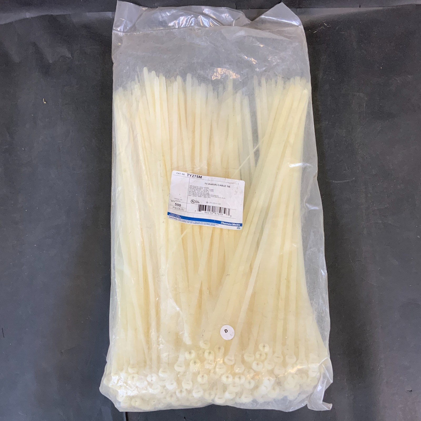 THOMAS & BETTS TY275M TY-RAP(R) CABLE TIE - BAG OF 500 ($200 OBO)