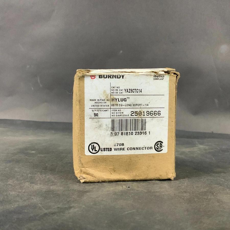 BURNDY YAZ6CTC14 HYLUG 1/4” HOLE LUG - QTY 48 ($40 OBO)