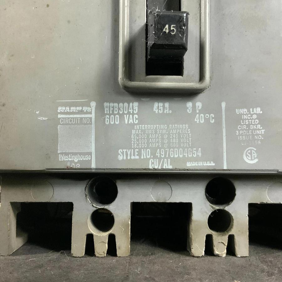 Used WESTINGHOUSE HFB3045 CIRCUIT BREAKER ($50 OBO)