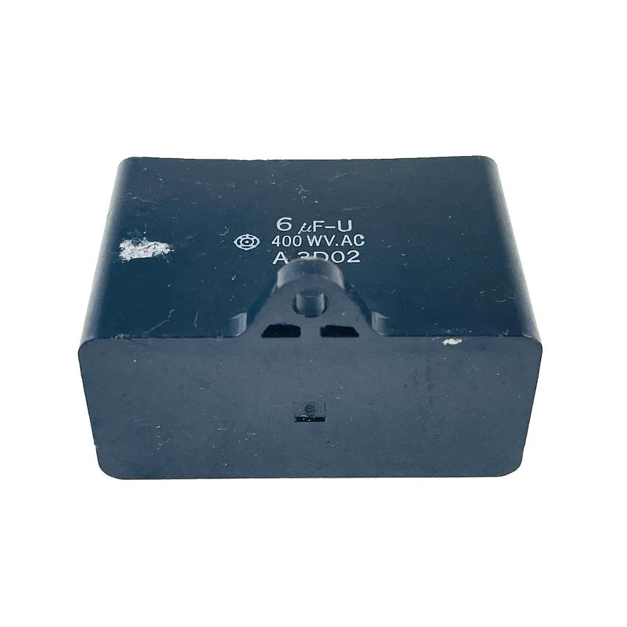 Used SHIZUKI A3D02 MOTOR RUN CAPACITOR 6UF 400VAC 6 MFD QUICK CONNECT SPADE TERMINALS