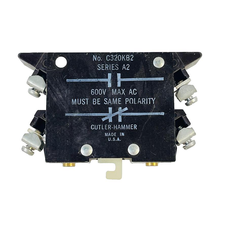 Used CUTLER HAMMER C320KB2 SER A2 AUXILIARY CONTACT SELLER REFURBISHED EXCELLENT