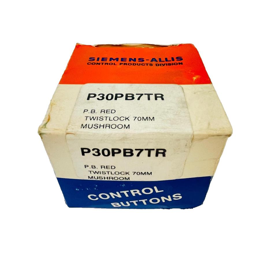 Used SIEMENS ALLIS P30PB7TR PUSHBUTTON RED TWISTLOCK 70MM MUSHROOM NEW OPEN BOX