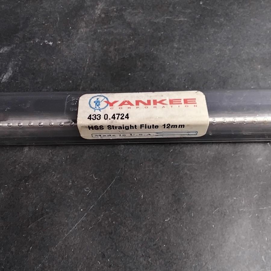 YANKEE 0.4724 12MM HSS STRAIGHT FLUTE ($18 OBO)