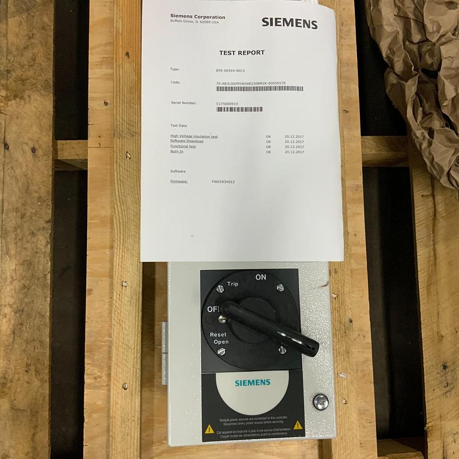 Used SIEMENS BT300-005X4-01X HV/AC DRIVE + BTE-005X4-B012 BYPASS ($2000 OBO)