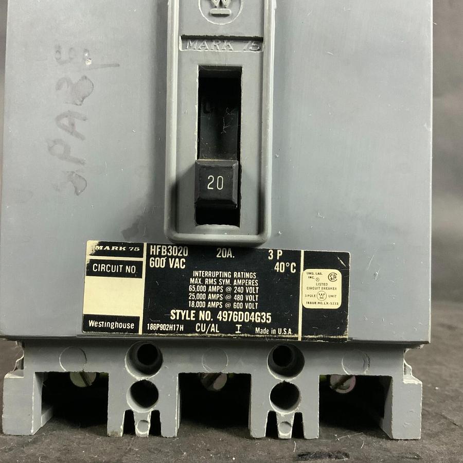 Used WESTINGHOUSE HFB3020 CIRCUIT BREAKER ($35 OBO)