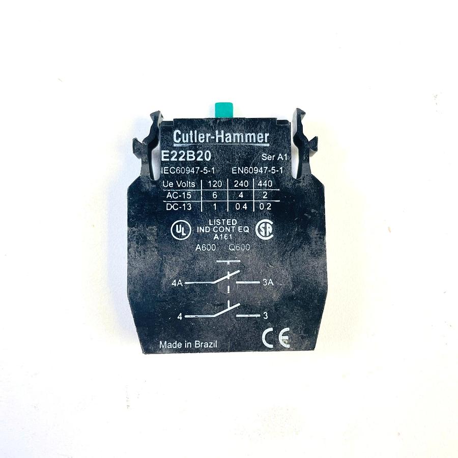 CUTLER HAMMER E22B20 SER A1 CONTACT BLOCK NEW SEALED INDUSTRIAL CONTROL