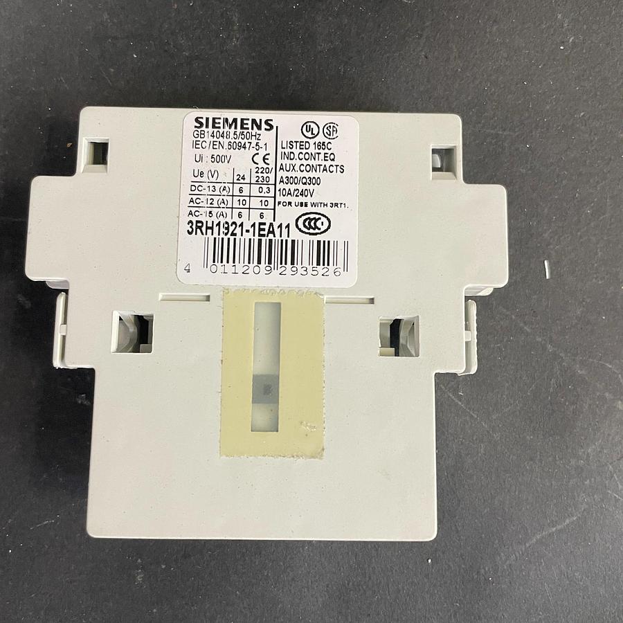 Used SIEMENS 3RH1921-1EA11 SIRIUS AUXILIARY SWITCH BLOCK 1NO 1NC SIDE MOUNT OEM