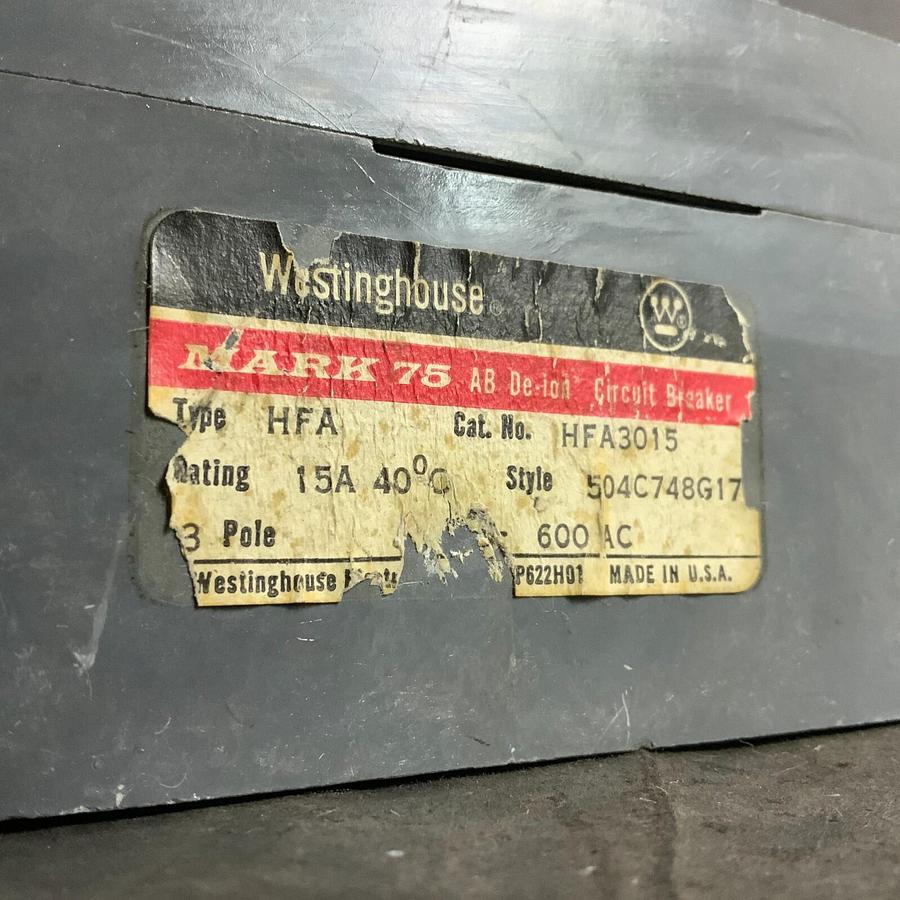 Used WESTINGHOUSE HFA3015 CIRCUIT BREAKER ($35 OBO)