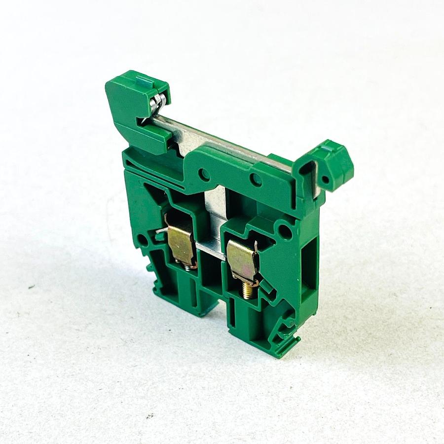 Used ENTRELEC D4/6P GREEN GROUND DIN RAIL TERMINAL BLOCK 4MM 12AWG EARTHING MODULE