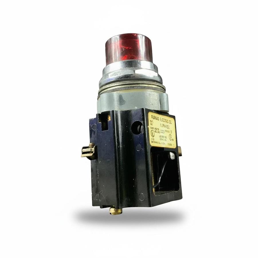 Used FURNAS 52PA4E2 SERIES B OIL TIGHT PILOT LIGHT RED LENS 120V AC/DC