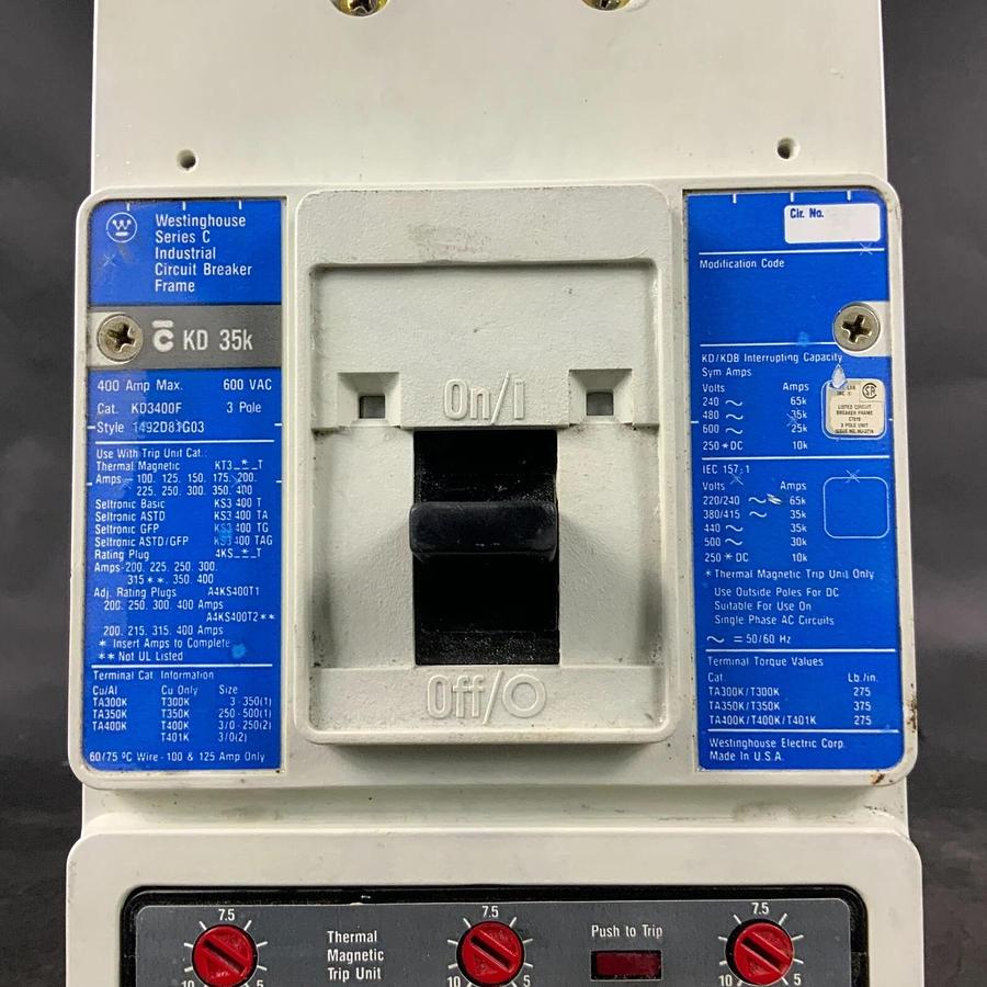 Used WESTINGHOUSE 1492D81G03 CIRCUIT BREAKER ($350 OBO)