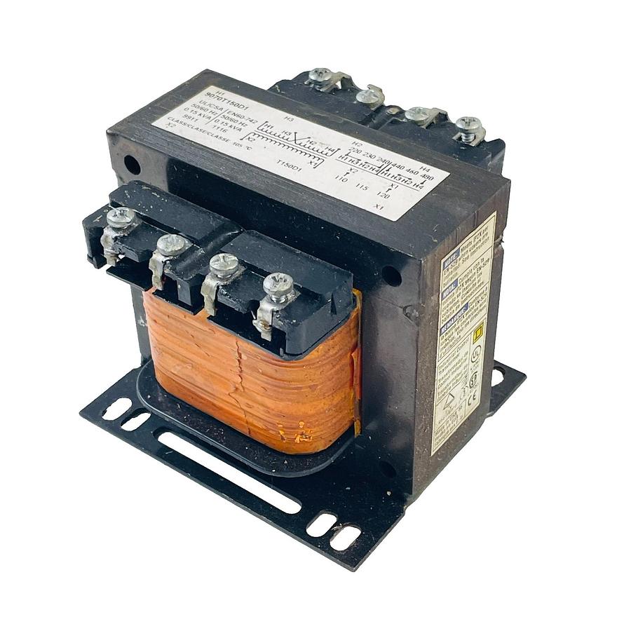 Used SQUARE D SCHNEIDER ELECTRIC 9070T150D1 CONTROL TRANSFORMER 150VA 480V-120V