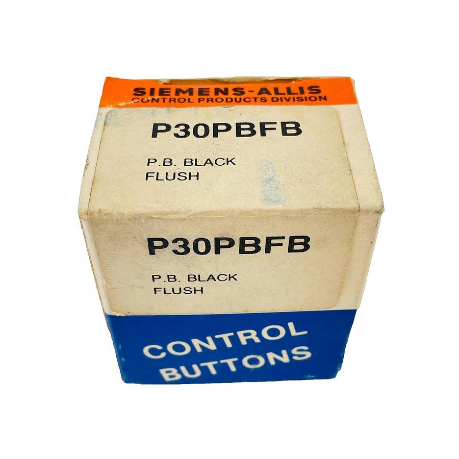 Used SIEMENS ALLIS P30PBFB PUSHBUTTON FLUSH BLACK NEW OPEN BOX FULLY FUNCTIONAL