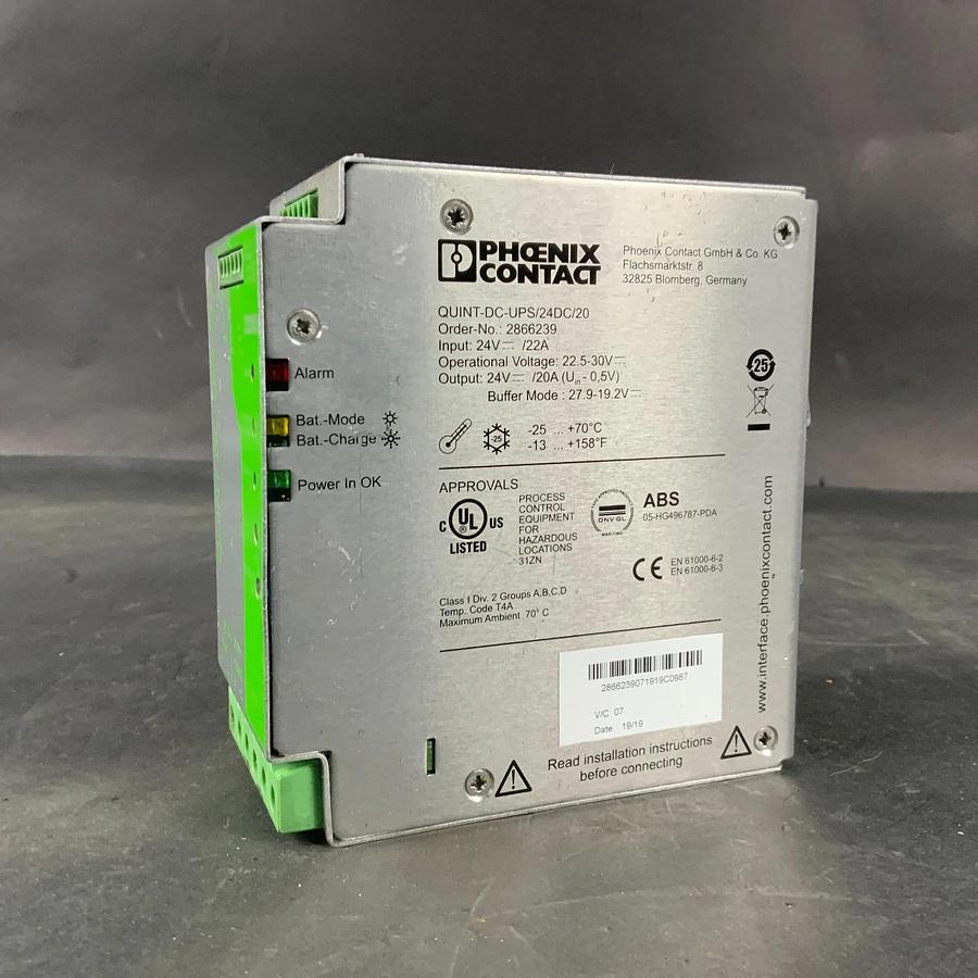 Used PHOENIX CONTACT QUINT-DC-UPS/24VDC/20 POWER SUPPLY ($100 OBO)