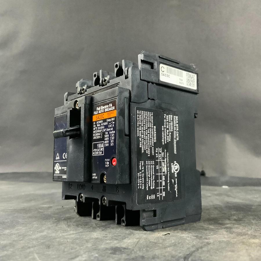 Used FUJI ELECTRIC SA33C BB3ASC-10 CIRCUIT BREAKER ($40 OBO)