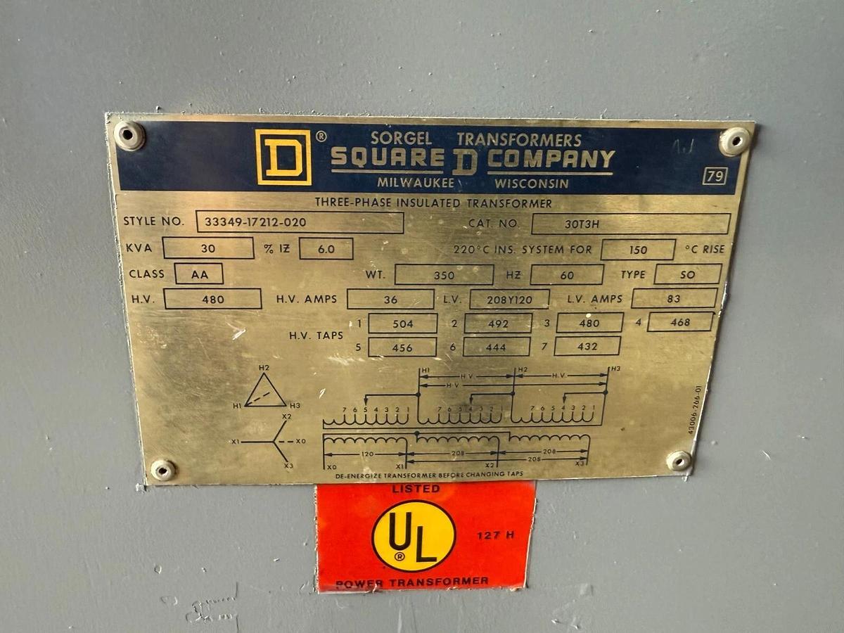 Refurbished Square D - 30T3H - 30kVA Transformer ($950 OBO)