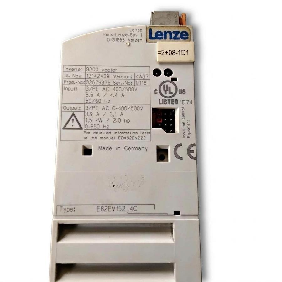 Used LENZE E82EV152-4C VECTOR FREQUENCY INVERTER AC DRIVE EXCELLENT OEM INDUSTRIAL VF