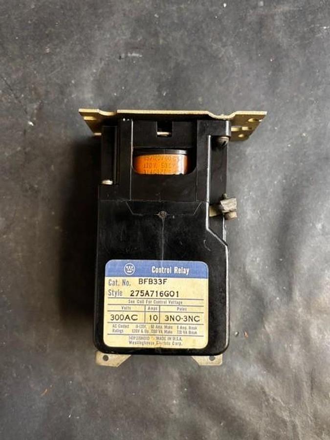 Used WESTINGHOUSE BFB33F CONTROL RELAY