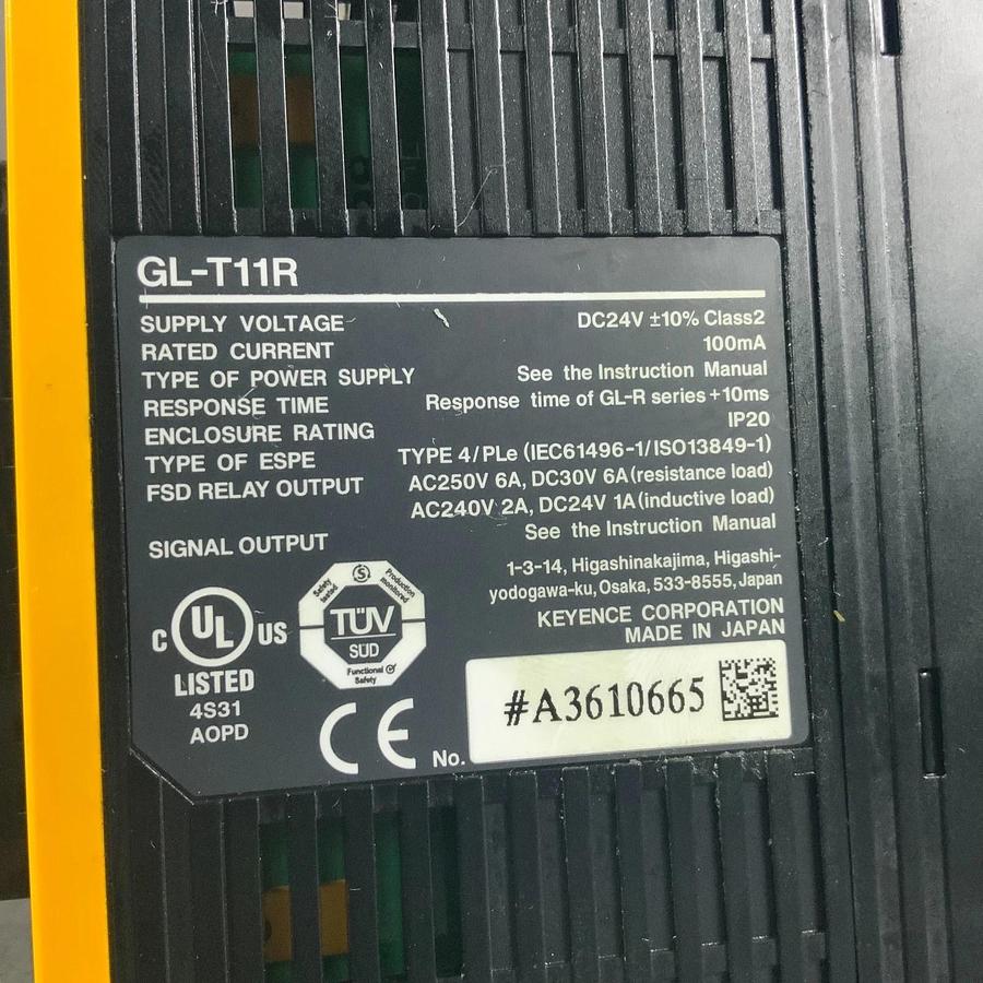 Used KEYENCE GL-T11R SAFETY RELAY TERMINAL ($60 OBO)