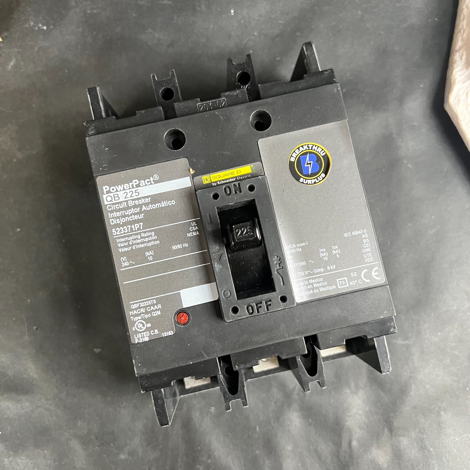 Used SQUARE D QBF32225TS CIRCUIT BREAKER ($175 OBO)