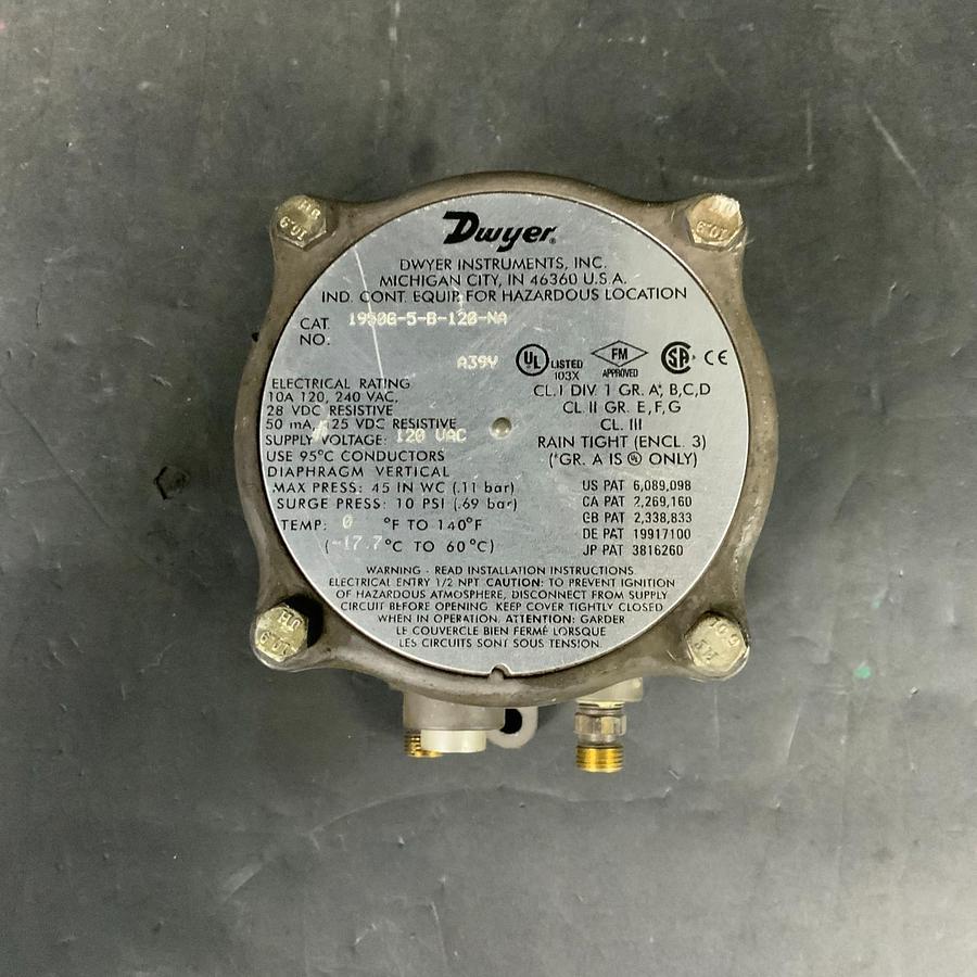 Used DWYER 1950G-5-B-120-NA PRESSURE SWITCH ($130 OBO)