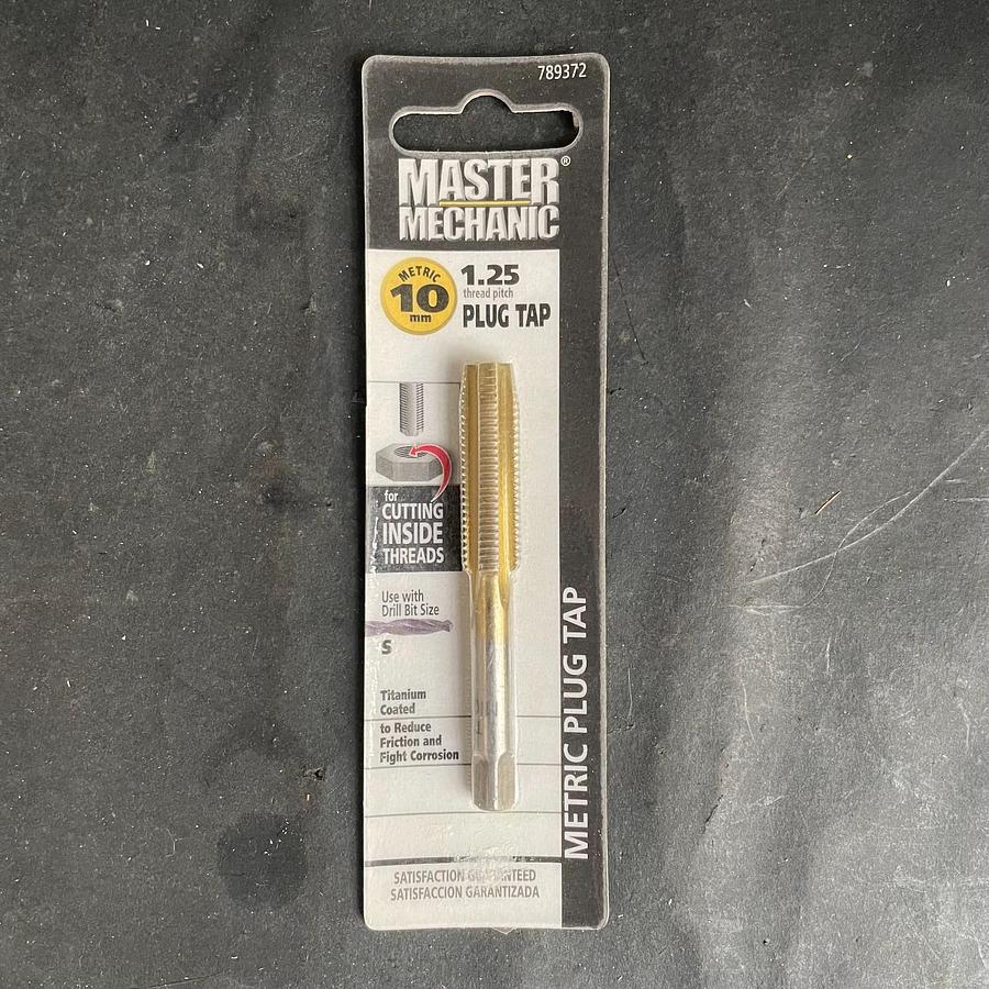 MASTER MECHANIC 789372 METRIC 10MM 1.25 THREAD PLUG TAP S TITANIUM