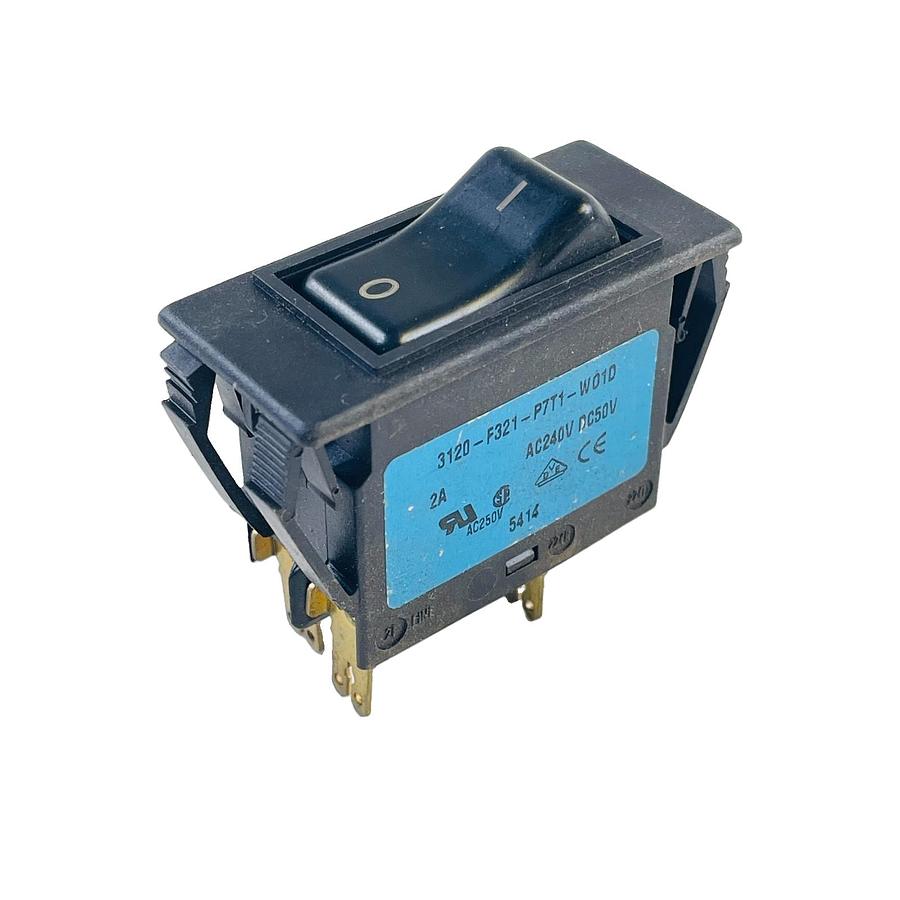 Used E-T-A 3120-F321-P7T1-W01D DOUBLE POLE THERMAL CIRCUIT BREAKER 2A 240VAC 50VDC