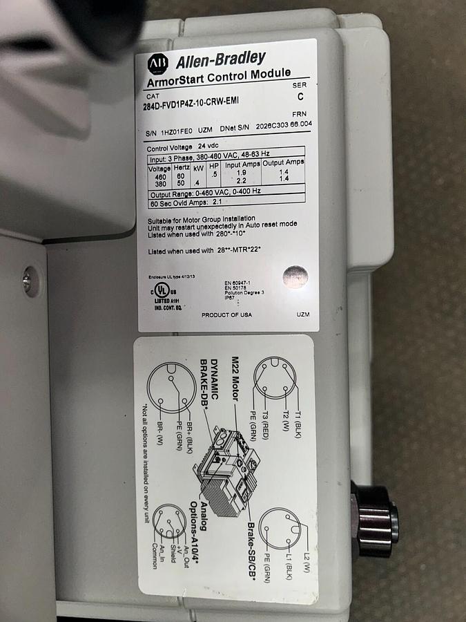 Used Allen Bradley - 240D-FVD1P4Z-10-CRW-EMI Armor Start Control Modules ($400 EACH!)
