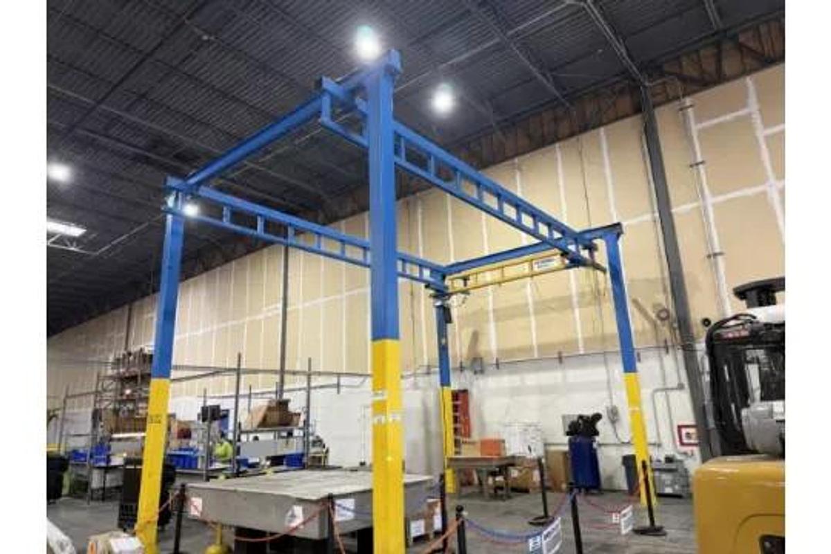 Used GORBEL FREE-STANDING 2 TON CRANE SYSTEM, 14.5'X23'X13.5' ($24900 OBO)
