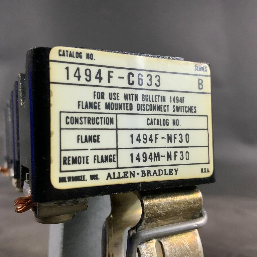 Used ALLEN BRADLEY 1494F-C633 FUSE BLOCK ADAPTOR PLATE ($15 OBO)