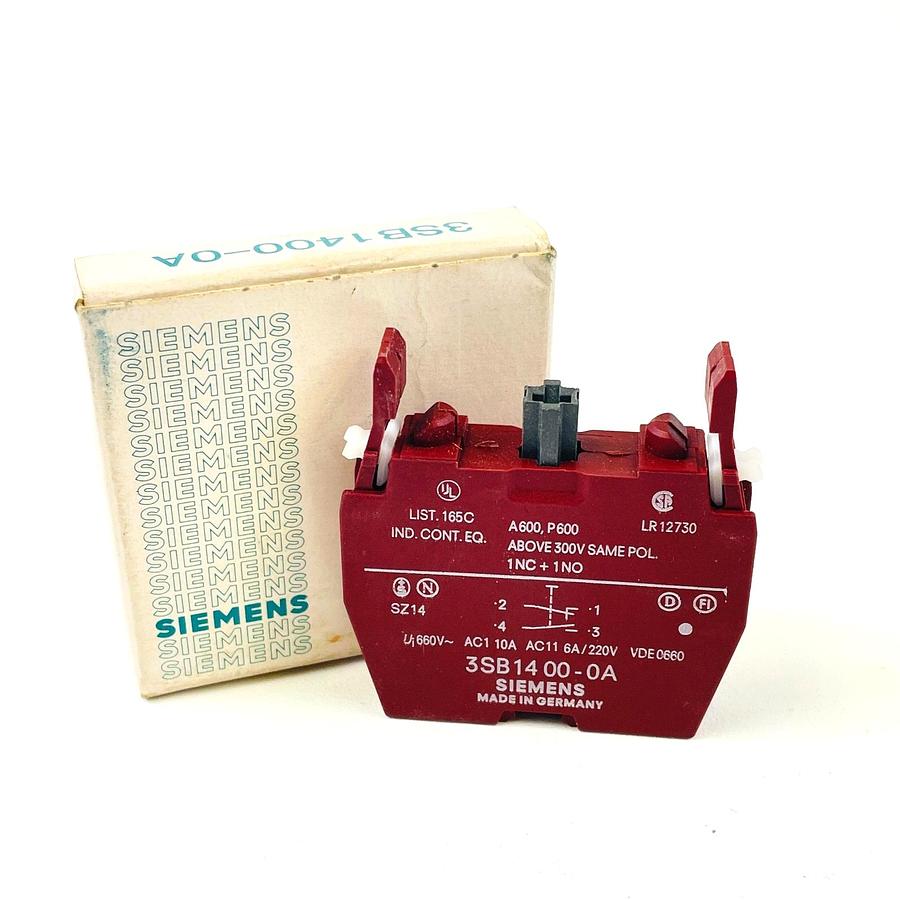 Used SIEMENS 3SB1400-0A 1NC + 1NO CONTACT BLOCK INDUSTRIAL CONTROL REPLACEMENT SWITCH