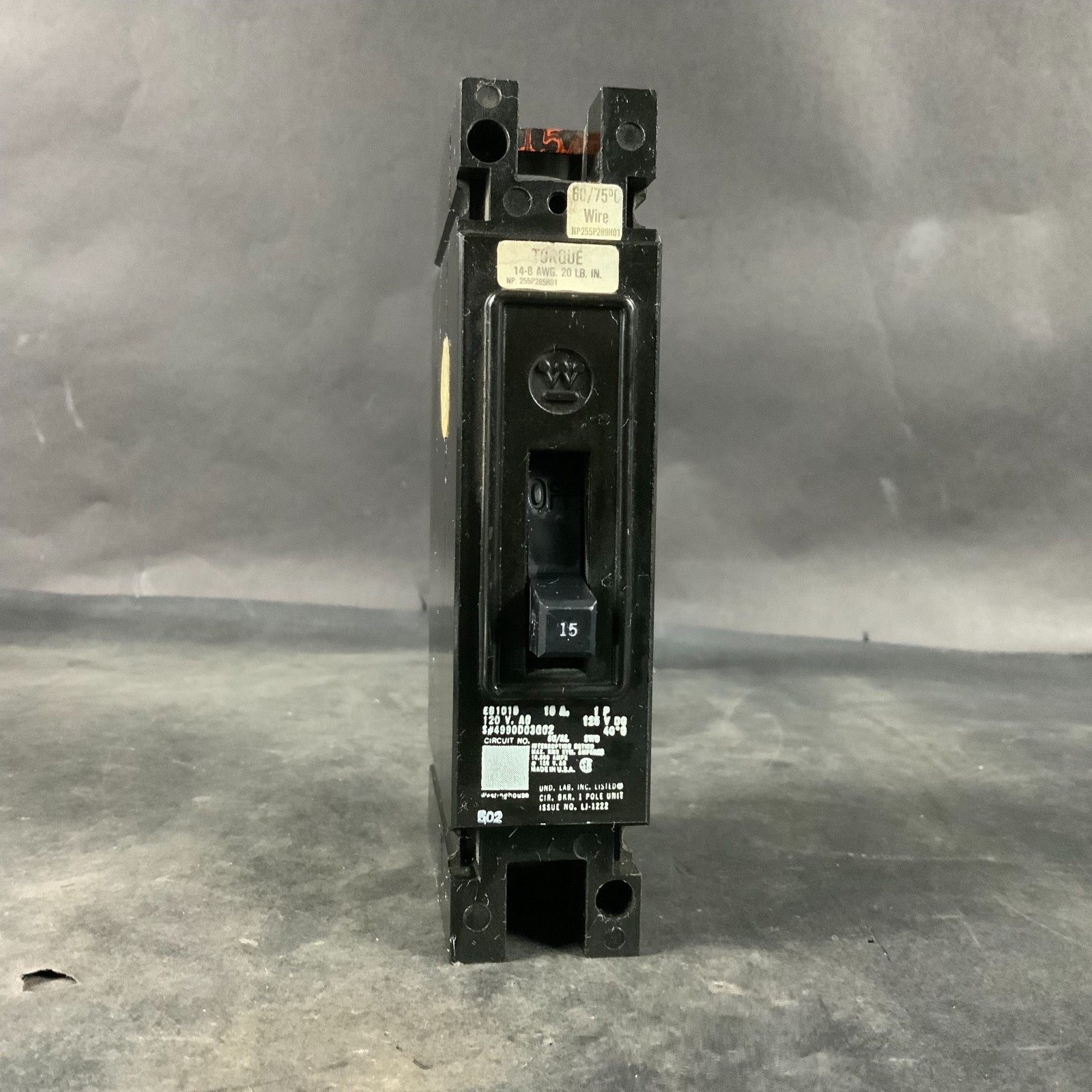 Used WESTINGHOUSE EB1015 CIRCUIT BREAKER ($30 OBO)